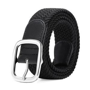 8383 Women Men Braided Stretch Elastic Belt For Pants Jeans Woven Casual